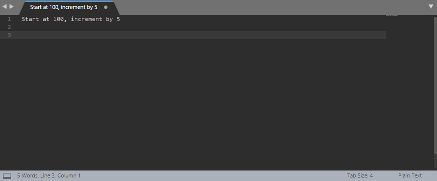 Animation of the Text Pastry package in action in Sublime text